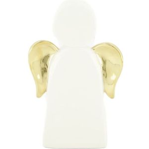 Kerstfiguren - Angel Ceramic White/gold - Breed 12.7cm Diep 4.8cm Hoog 19.8cm