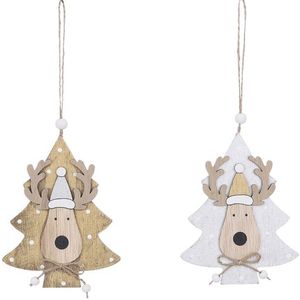 Kersthangers - Ornament Boom Goud Zilver - Willekeurige Verrassing Uit 2 Verschillende - L9,5xb1xh22cm