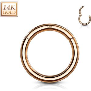 14K. rosé gouden segment ring met vast segment - 0.8 mm - 8 mm