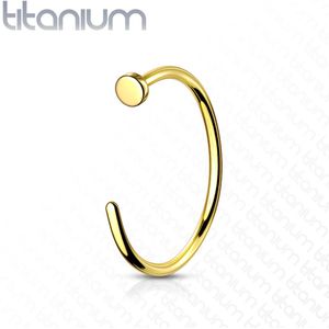 Gekleurde neusring van massief titanium met platte top - 0.8 mm - 8 mm - Goud