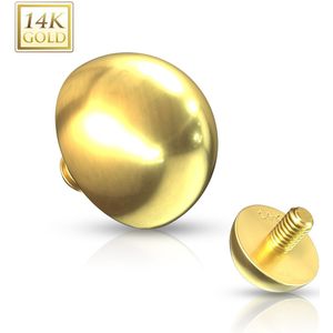 14Kt. gouden dermal top met halve gouden bol - Goud - 5 mm