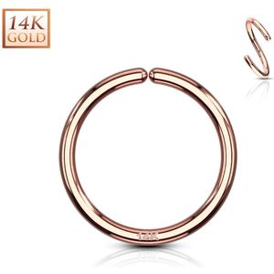 Multifunctionele buigbare piercing ring van 14Kt. rosé goud – 0.6 mm – 10 mm