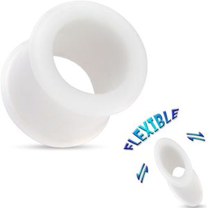 Flexibele siliconen tunnel in wit - 12 mm