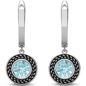 Sterling Zilver Oorringen met Geboortestenen - Zilver - Maart