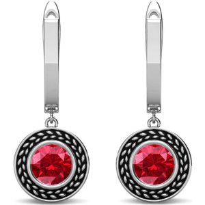 Sterling Zilver Oorringen met Geboortestenen - Zilver - Juli