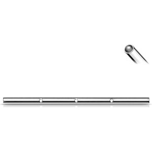 Chirurgisch Stalen Intern Geschroefd Industrial Barbell Staafje met 3 Gaten met Schroefdraad - 1.6 mm - 38 mm