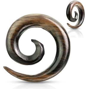Ebony houten Spiral Taper Piercing - 8 mm
