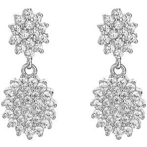 Luxe Oorbellen van Sterling Zilver met Kristallen Bloem ontwerp