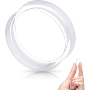 Gekleurde zachte flexibele siliconen saddle fit oor tunnel – 10 mm – Helder