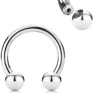 Intern geschroefde basic circular barbell - 2 mm - 12 mm - 5 mm