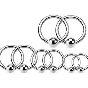 Voordeelset stalen ball closure ringen - 1.0 mm