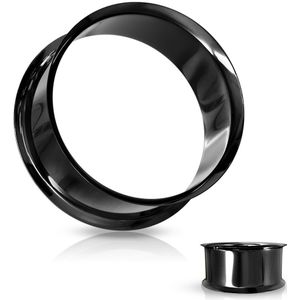 Double flared titanium plated tunnel in neon kleuren - 35 mm - Zwart
