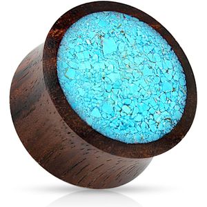 Saddle fit plug met gebroken turquoise - 6 mm