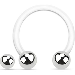 Gekleurde bioflex circular barbell met stalen balletjes – 8 mm – 2.5 mm – Wit