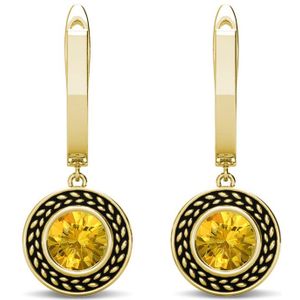 Sterling Zilver Oorringen met Geboortestenen - Goud - November