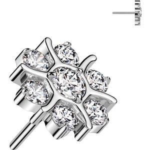Threadless Bloemen Top gemaakt van Titanium - Zilver - Helder