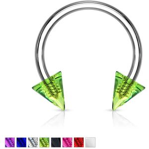 Circular barbell met acryl spike - helder
