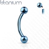 Intern geschroefd gekleurd massief titanium gebogen barbell - Paars