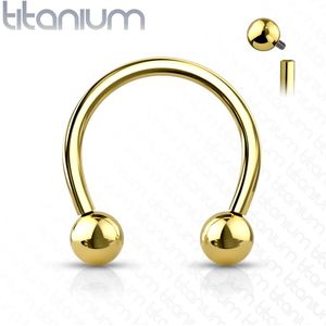 Solid titanium intern geschroefde circular barbell in 7 kleuren - Goud - 6 mm - 12 mm - 9 mm