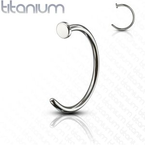 Basic massief titanium neus ring - 1.0 mm - 9 mm