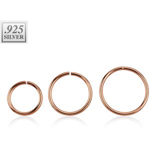 Multifunctionele piercing ring van sterling zilver – 0.8 mm – 8 mm – rosé goud