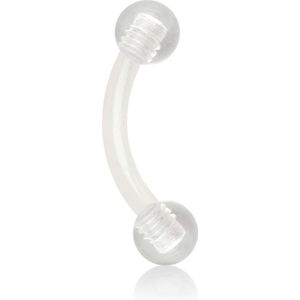 Kleurrijke Gebogen Barbells van Acryl - Helder - 8 mm - 3 mm