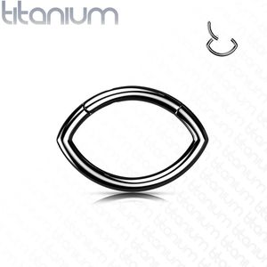 Gekleurde Ovalen Titanium Segmentring - Zwart