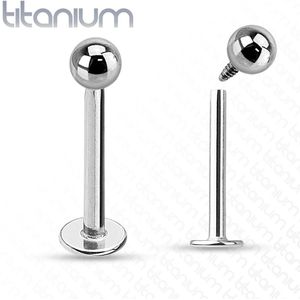 Titanium labret met intern geschroefd balletje - 1.6 mm - 10 mm - 3 mm
