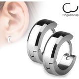 Ear hoops met dubbele zilver gekleude randen