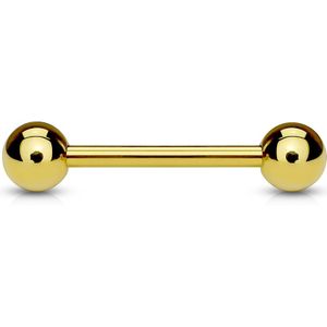 Goud vergulde barbell – 1.6 mm – 25 mm – 5 mm