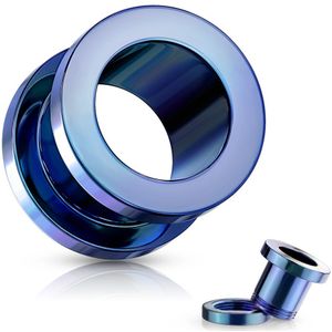Gekleurde screw fit tunnels - 12 mm - blauw