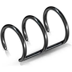 Neppe driedubbele gekleurde helix piercing - Zwart