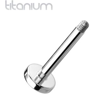 Extern Geschroefd Titanium Labret Staafje met Platte Achterkant - 1.2 mm - 8 mm