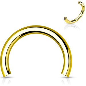 Intern Geschroefd Gekleurde 316L Chirurgisch Stalen Circular Barbell Staafje - Goud - 1.6 mm - 10 mm