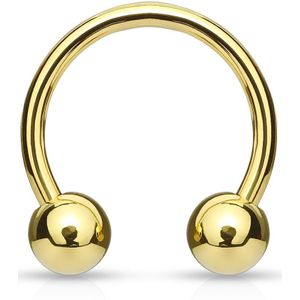 Goud vergulde circular barbell – 5 mm – 12 mm – 8 mm