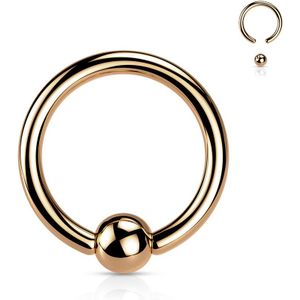 Titanium Ball Closure Ring met Gekleurde PVD Plating - Rosé Goud - 8 mm