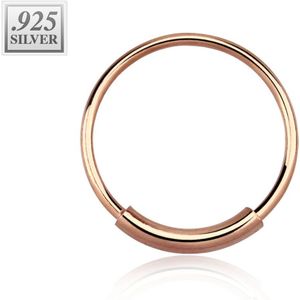 Sterling zilveren neus ring met staafje - 8 mm – rosé goud