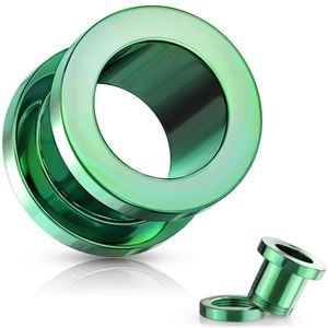 Gekleurde screw fit tunnels - 14 mm - groen
