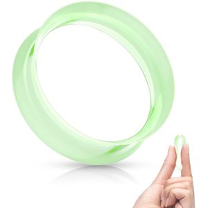 Gekleurde zachte flexibele siliconen saddle fit oor tunnel – 6 mm – Groen