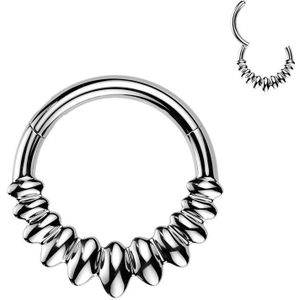 Segment Ring met Markies Gevormde Waaier - Zilver - 8 mm