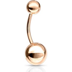 Rosé vergulde basic navelpiercing - 1.6 mm - 10 mm