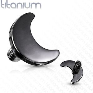 Intern Geschroefde Gekleurde Titanium Maan Top - Zwart - 1.2 mm