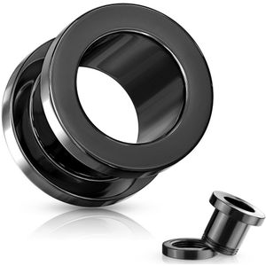 Gekleurde screw fit tunnels - 22 mm - zwart