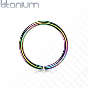 Gekleurde Titanium Basic Buigbare Multifunctionele Piercing Ring - 1.0 mm - 10 mm - Regenboog