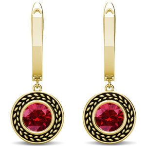 Sterling Zilver Oorringen met Geboortestenen - Goud - Januari