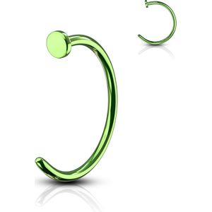 Groene titanium plated open neusring - 1 mm - 10 mm