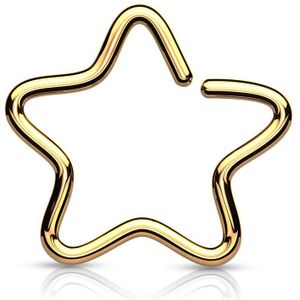 Gekleurde clip-on piercing met ster vorm - Goud