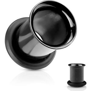 Gekleurde single flared tunnel met O-ringen - 4 mm - zwart
