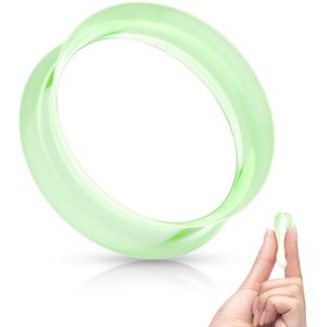 Gekleurde zachte flexibele siliconen saddle fit oor tunnel – 14 mm – Groen