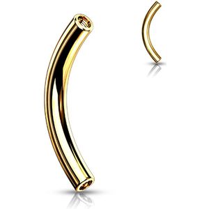 Intern Geschroefd Gekleurd 316L Chirurgisch Stalen Curved Barbell Staafje - Goud - 1.6 mm - 10 mm